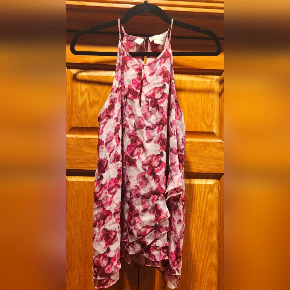 3 for $30* Cynthia Rowley 100% Silk Floral Blouse Sz M